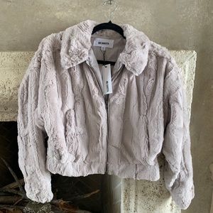 BB Dakota Faux Fur Bomber Jacket with Collar